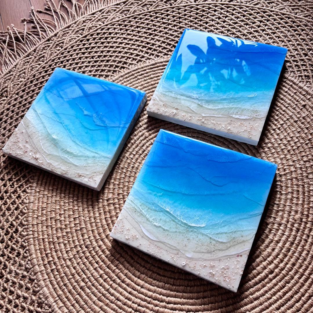 『沖縄の海を感じる』オーシャンレジンアート 3点セット♪