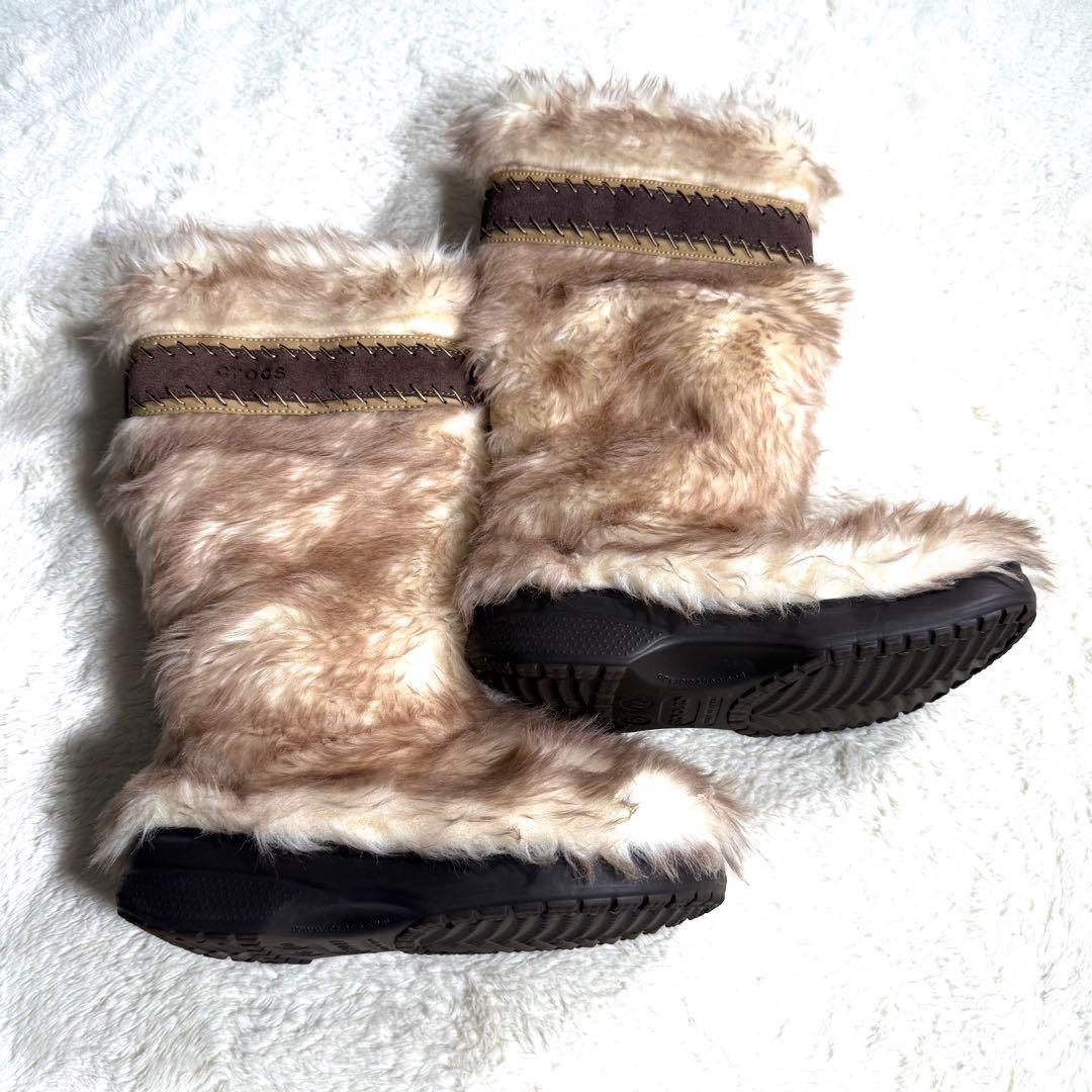 【極美品】クロックス ファーブーツ ロング W9 25cm y2k