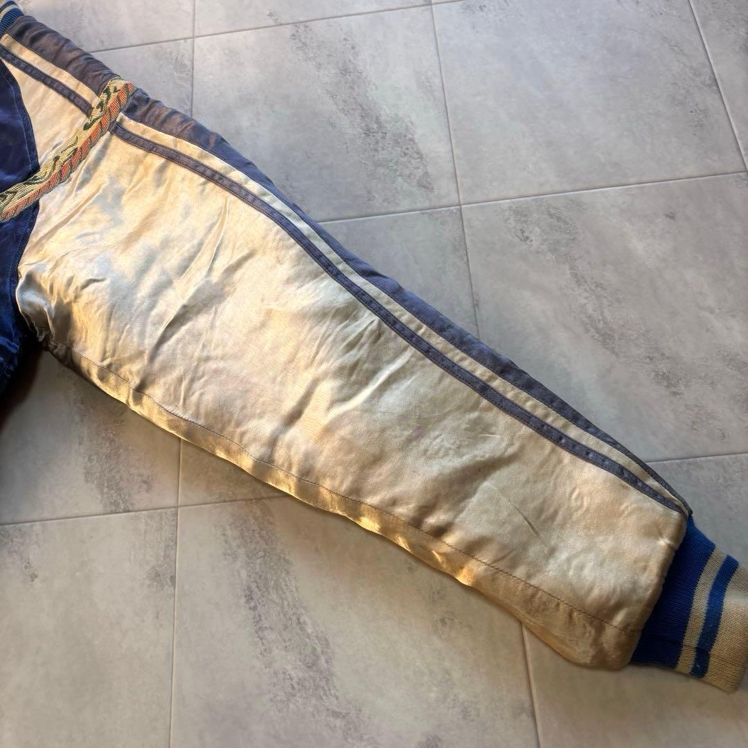 【入手困難】ヒューストン 髑髏 スカジャン 中綿入り 蛇 刺繍 レーヨン L