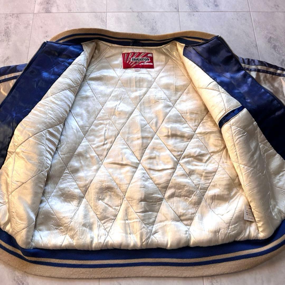 【入手困難】ヒューストン 髑髏 スカジャン 中綿入り 蛇 刺繍 レーヨン L