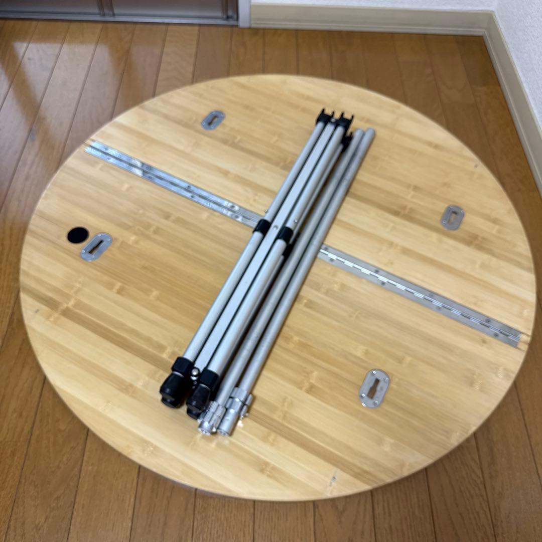 廃盤希少品☆【スノーピーク】ローテーブルラウンド 竹　LV-242 高さ調整可能