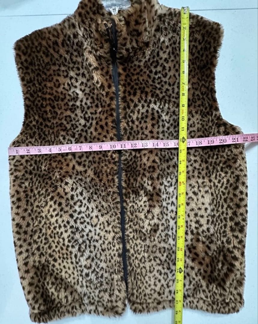 vintage leopard far vest 80s〜90s