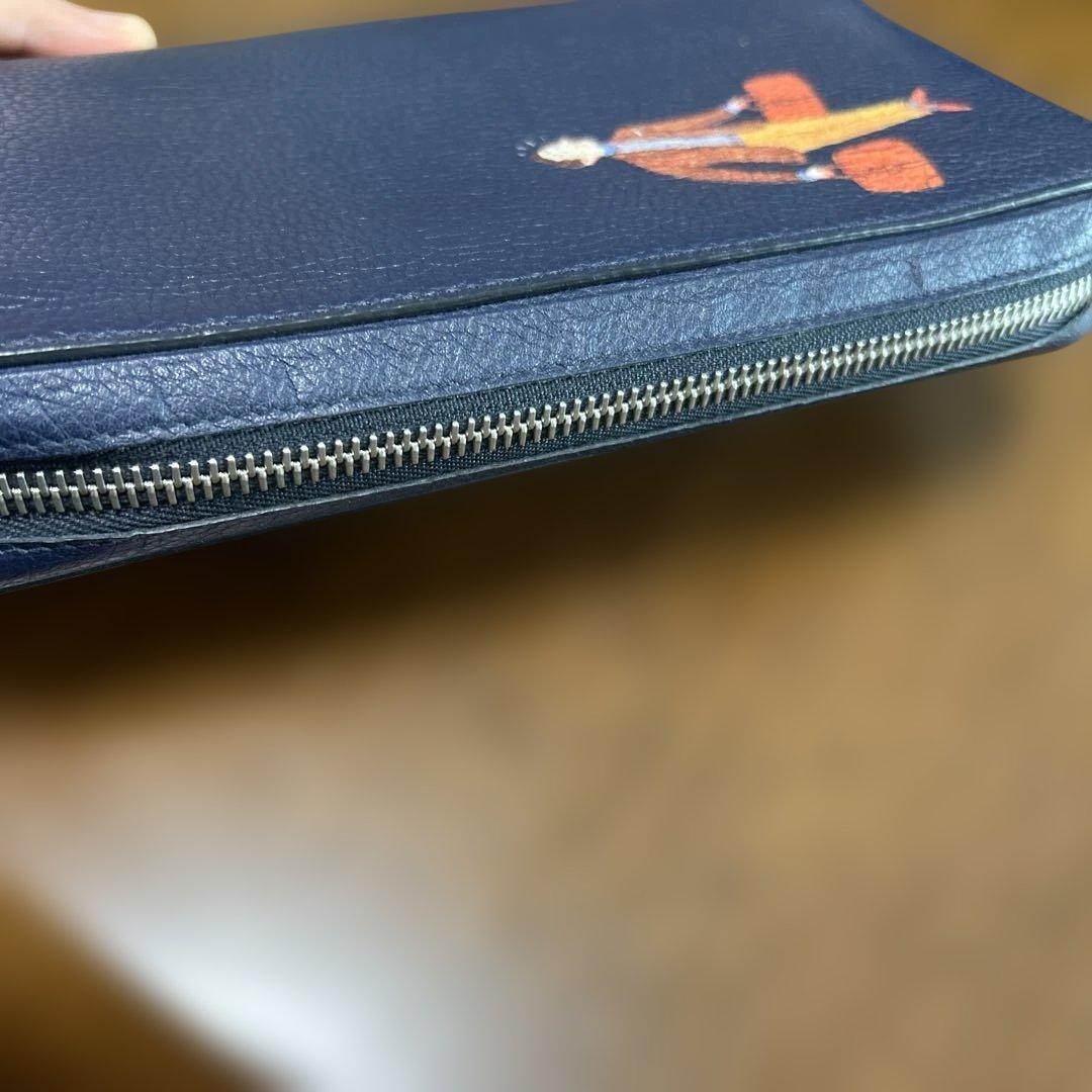 dunhill ダンヒル ボストンブルドッグ オーガナイザー 財布 紺色 レザー