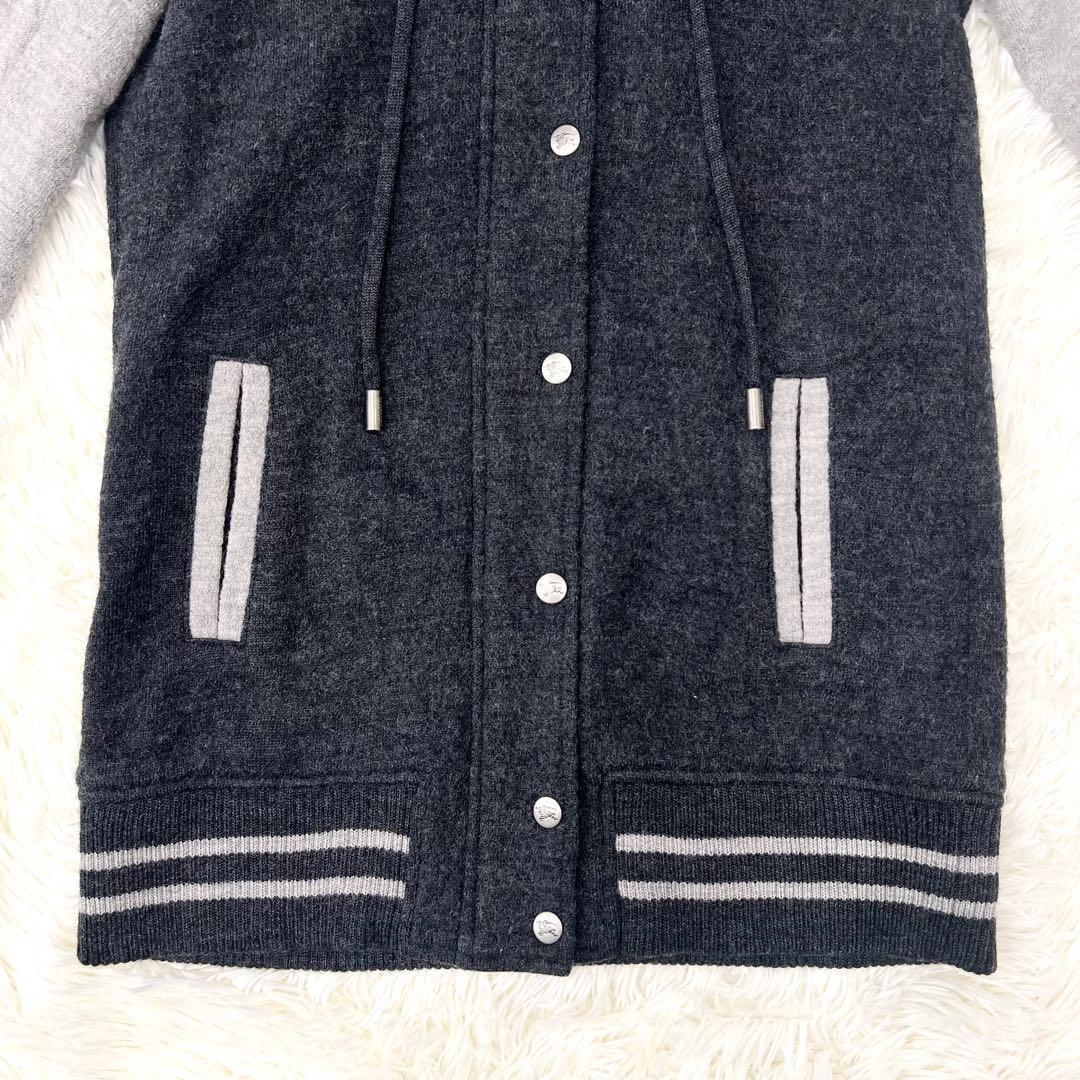 【希少】バーバリーブルーレーベル　スタジャン　フード　チェック　38