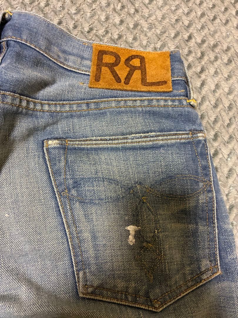 RRL ライトブルーダメージジーンズ