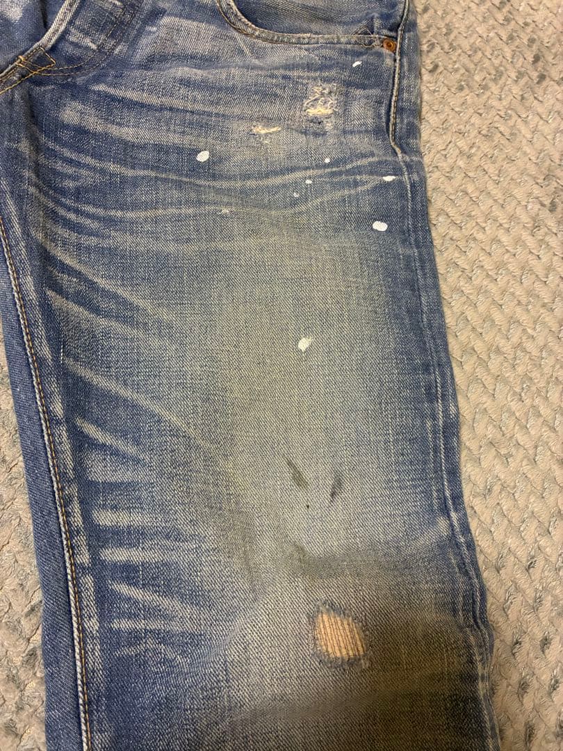 RRL ライトブルーダメージジーンズ