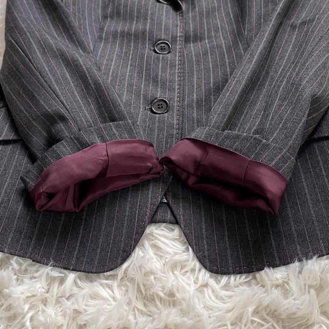 Paul Smith BLACK グレーストライプ裏地フラワーマルチパンツスーツ