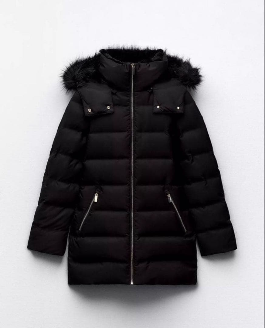 ZARA ザラ　セミロング丈　フード付き　M ダウンジャケット