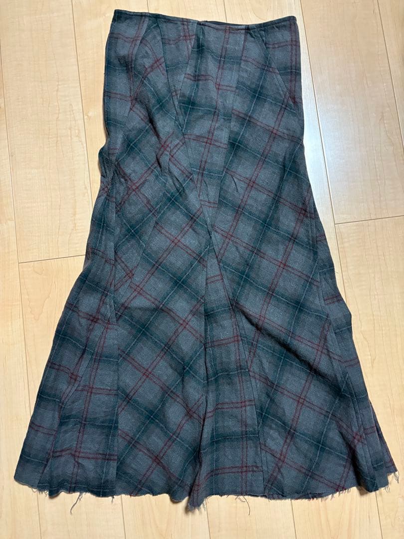 ジュンヤワタナべコムデギャルソン マーメイドフレアスカート　チェック柄