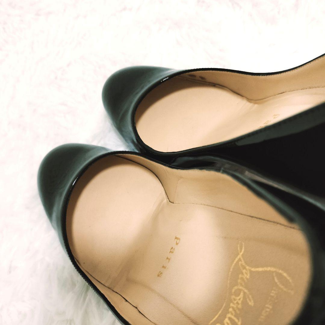 美品 クリスチャンルブタン ハイヒール パンプス ブラック エナメル 23.5