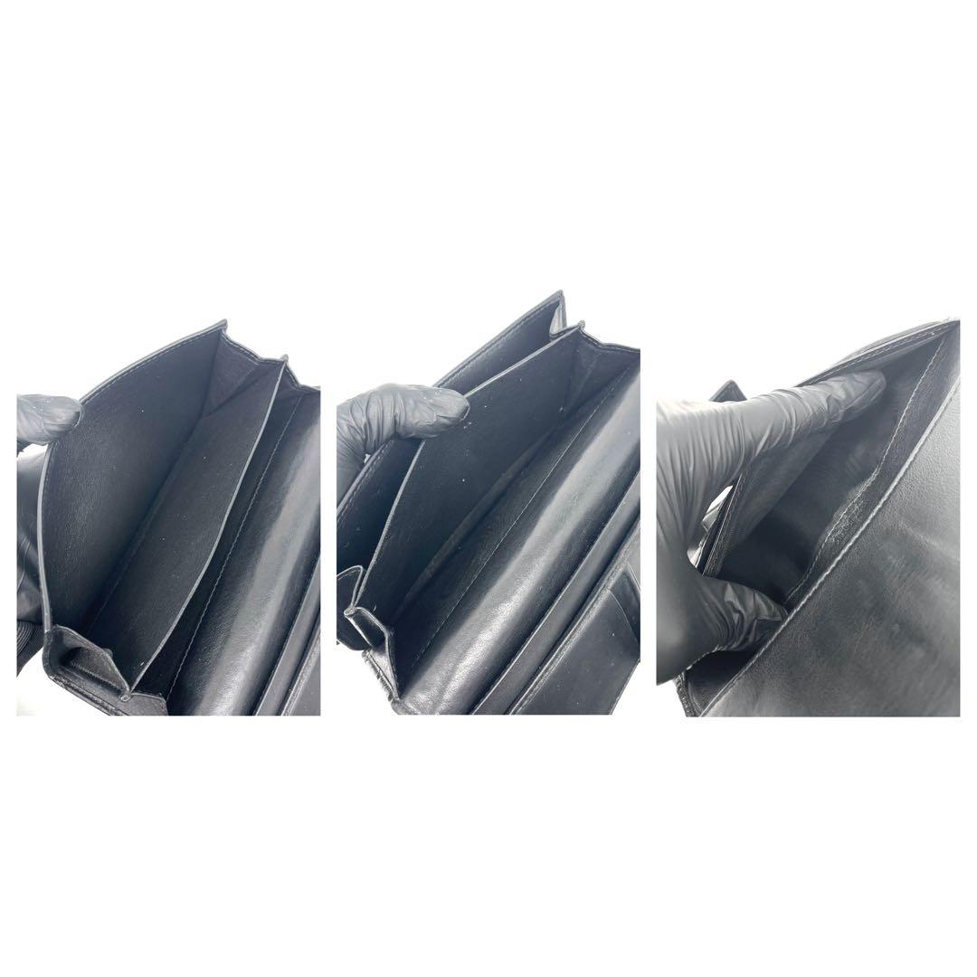 美品✨グッチ 長財布 レザー Wホック GGシマ ブラック 金ロゴプレート