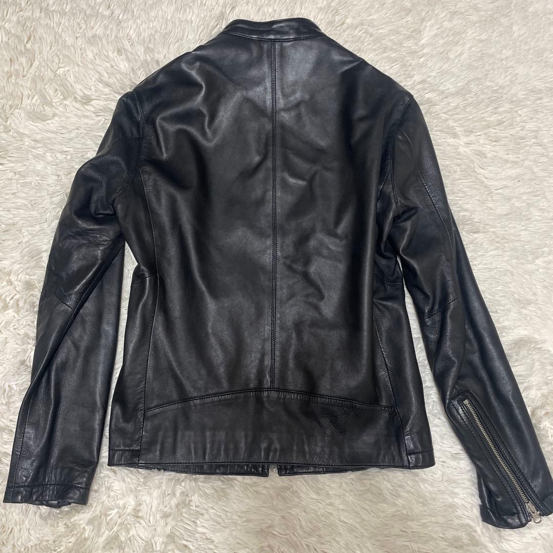 ユナイテッドアローズ レザージャケット ライダース シングル 羊革 黒 Mサイズ