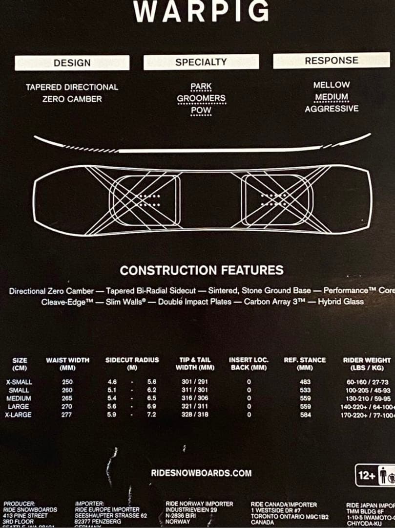 RIDE ライド WARPIG ワーピグ M 151 新品同様