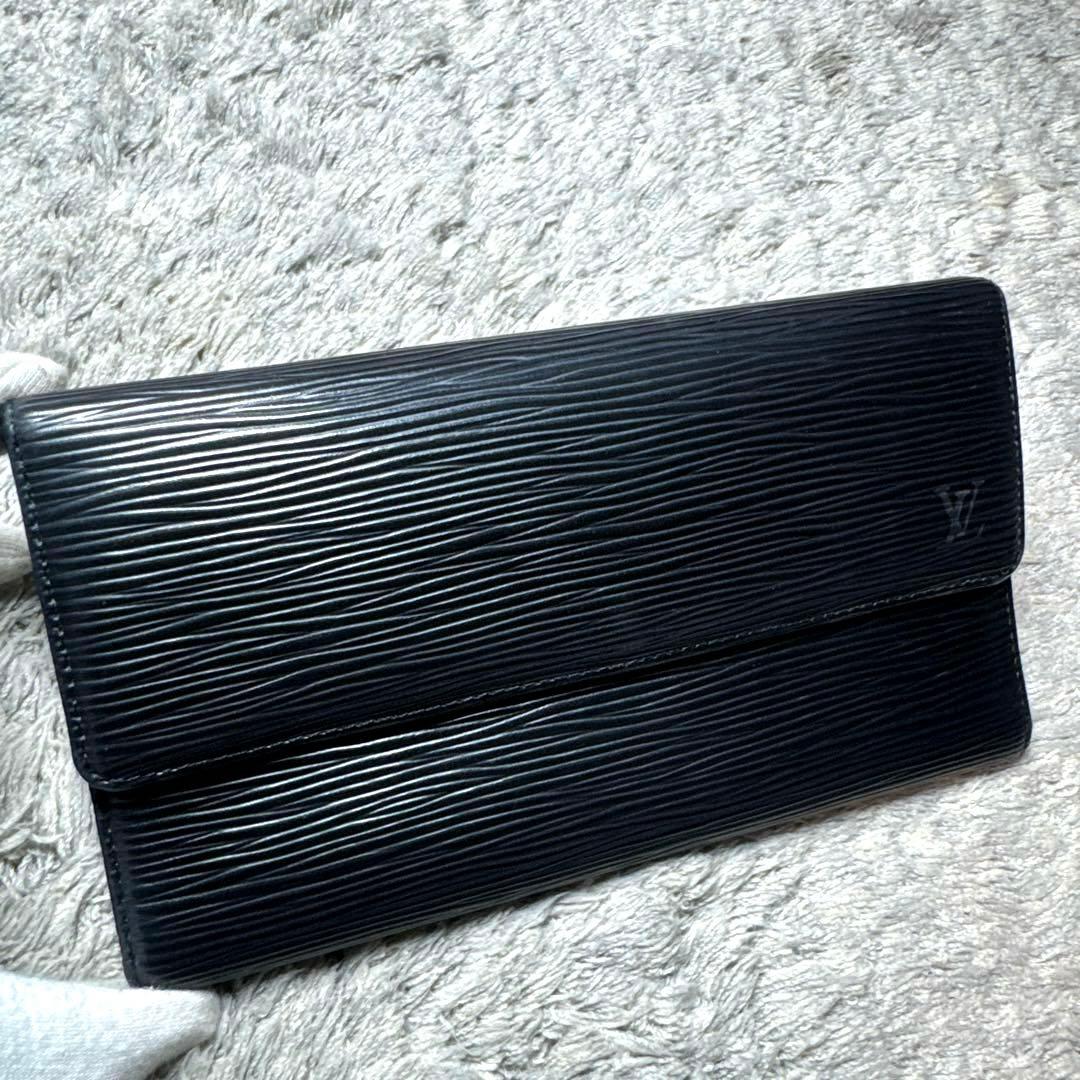 LOUIS VUITTON ルイヴィトン 長財布 三つ折り エピ ブラック