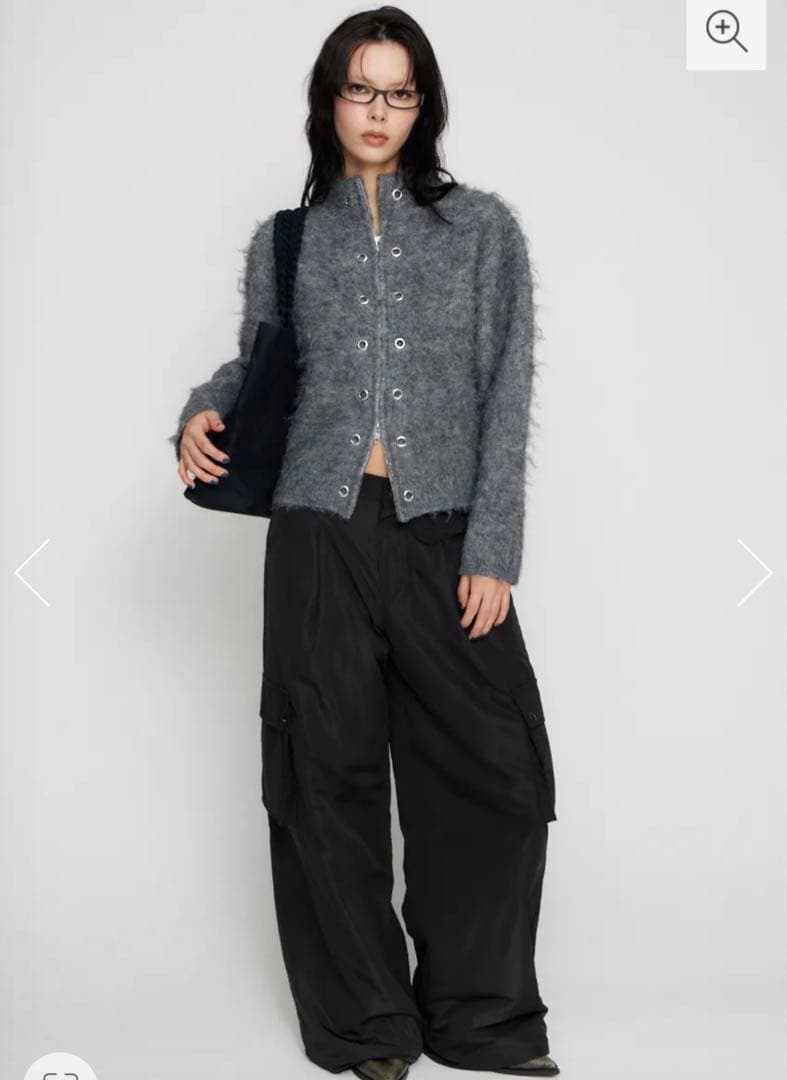 LAGUA GEM ZIP SIDE EYELET ニット