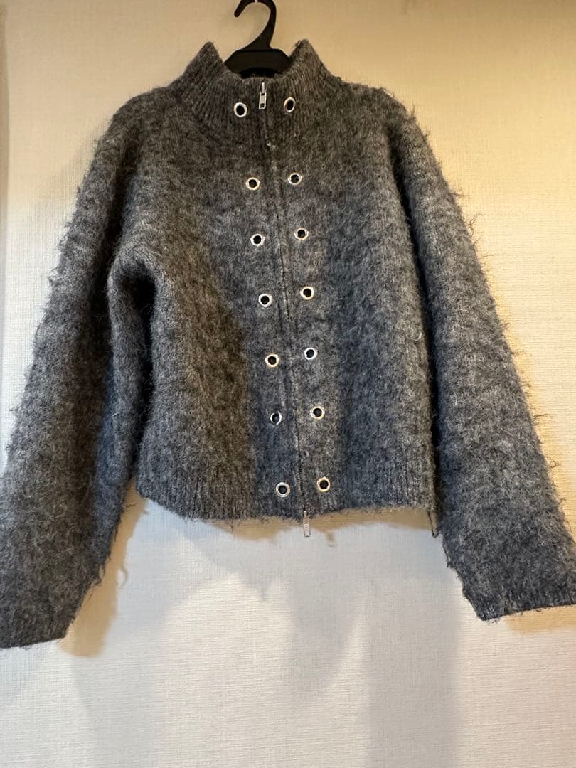 LAGUA GEM ZIP SIDE EYELET ニット