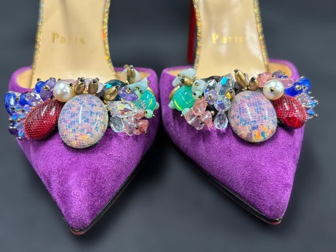 ☆ビジュー付☆ルブタン ハイヒール ピンヒール 35 パンプス