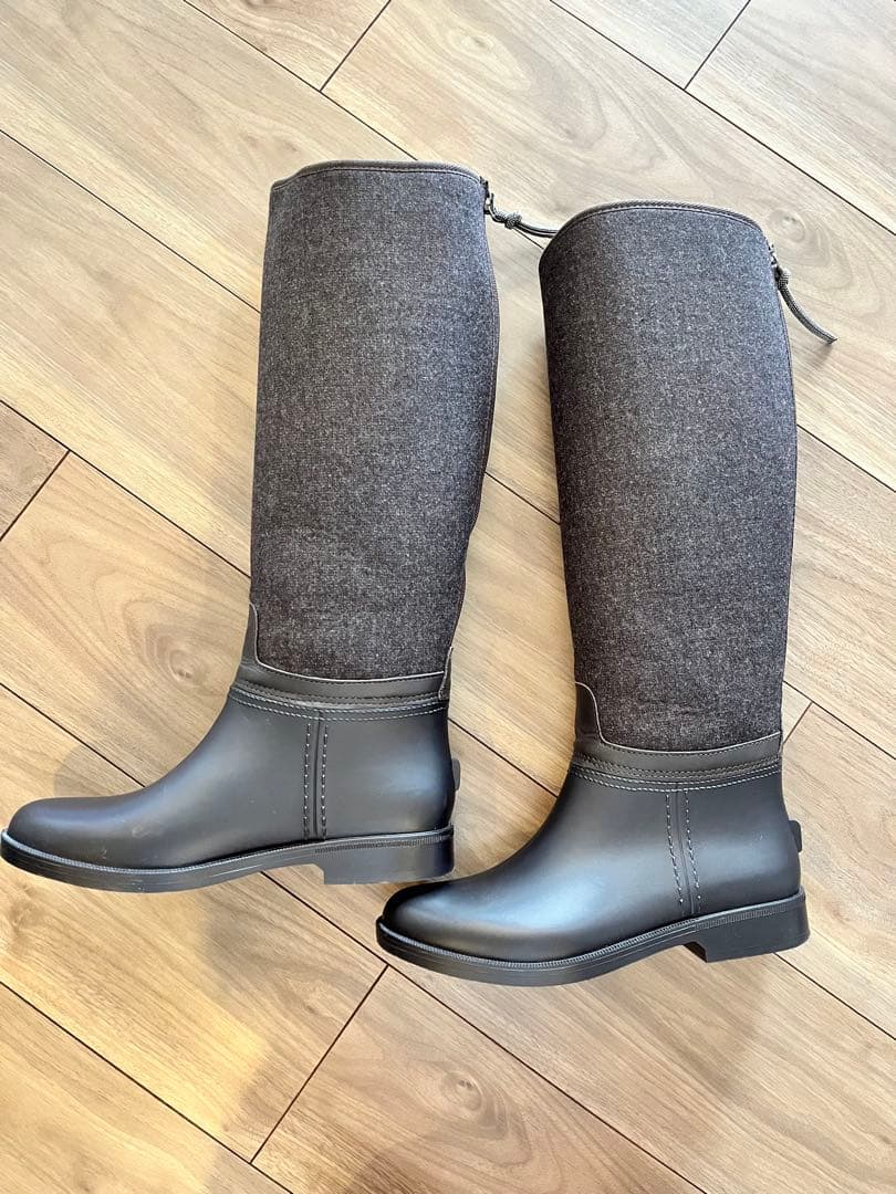 ファビアナフィリッピ ダークブラウン ロングブーツ ファスナー付き