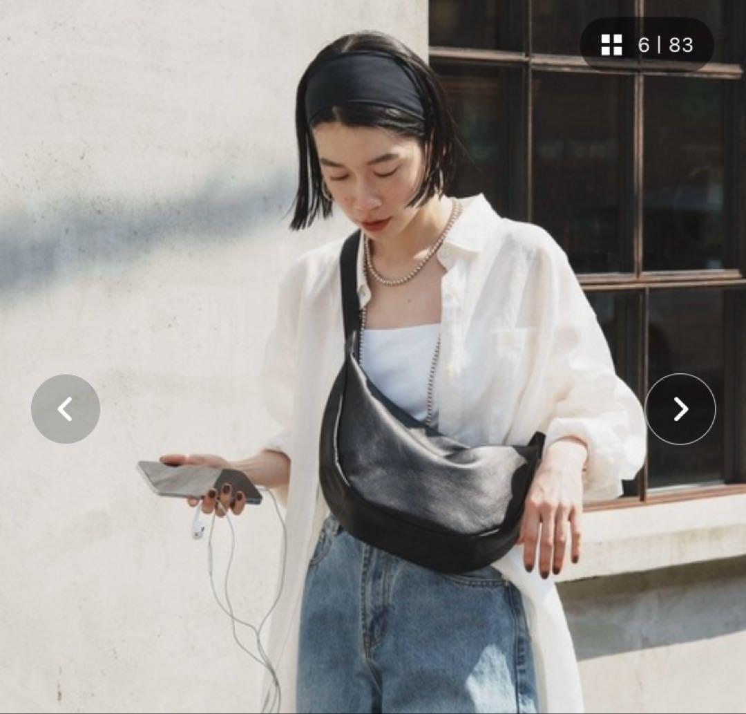 russet ソフトレザーラウンドショルダーバッグ