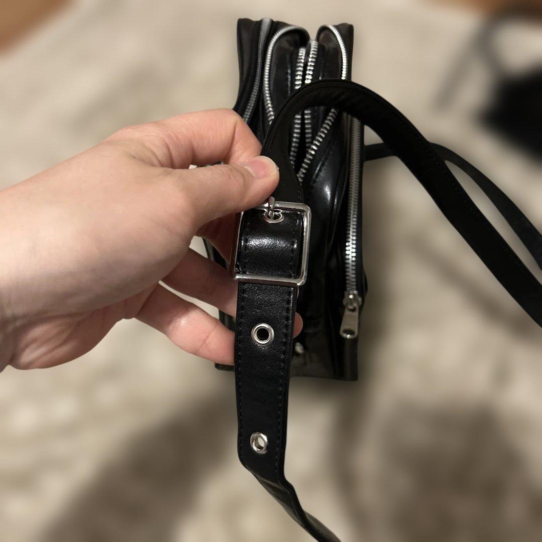 CDG ショルダーバッグ/フェイクレザー/BLK//