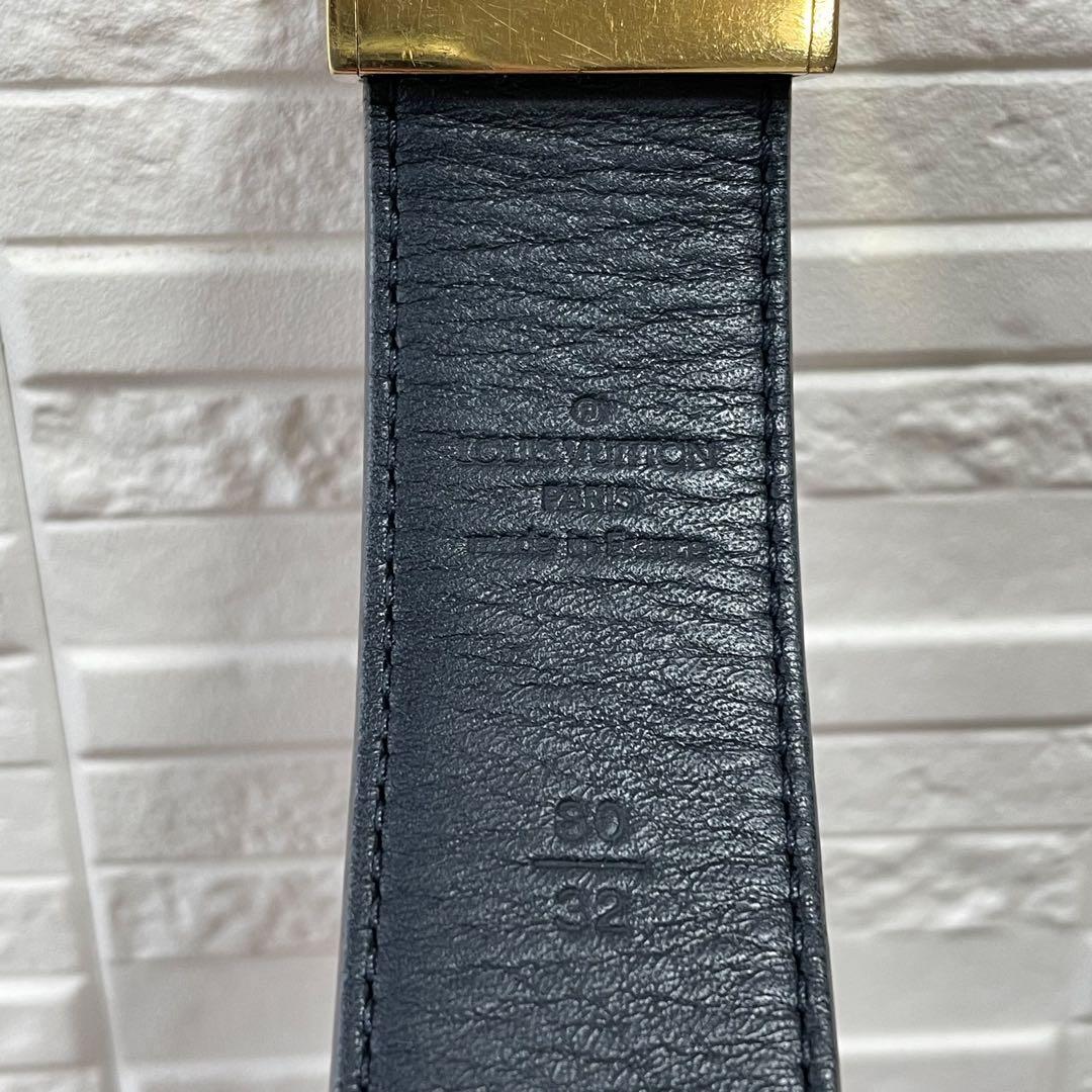 ルイヴィトン ダミエ レザー サンチュール ゴールド 金具 バックル ベルト.