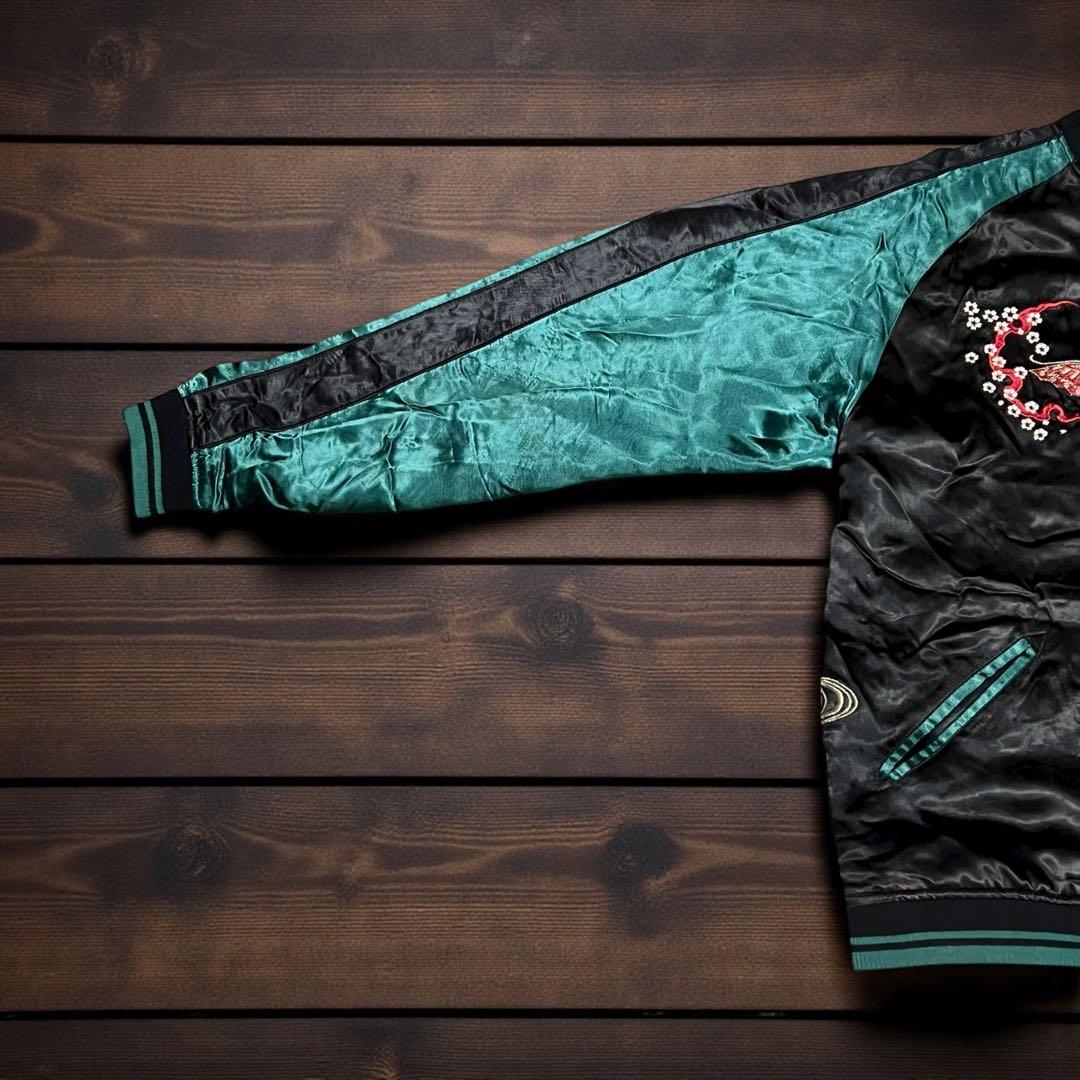 リバーシブル　スカジャン　二姫　和柄　絡繰魂 抜刀娘　XL