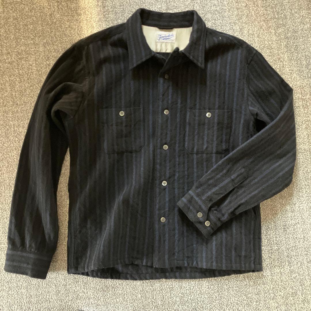 テンダーロイン T-WOOLSHTウールシャツ　ストライプ　TENDERLOIN