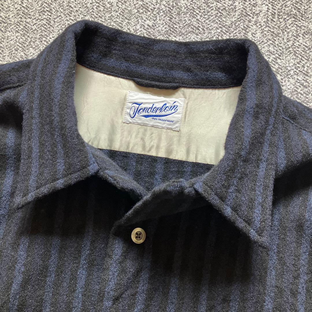 テンダーロイン T-WOOLSHTウールシャツ　ストライプ　TENDERLOIN