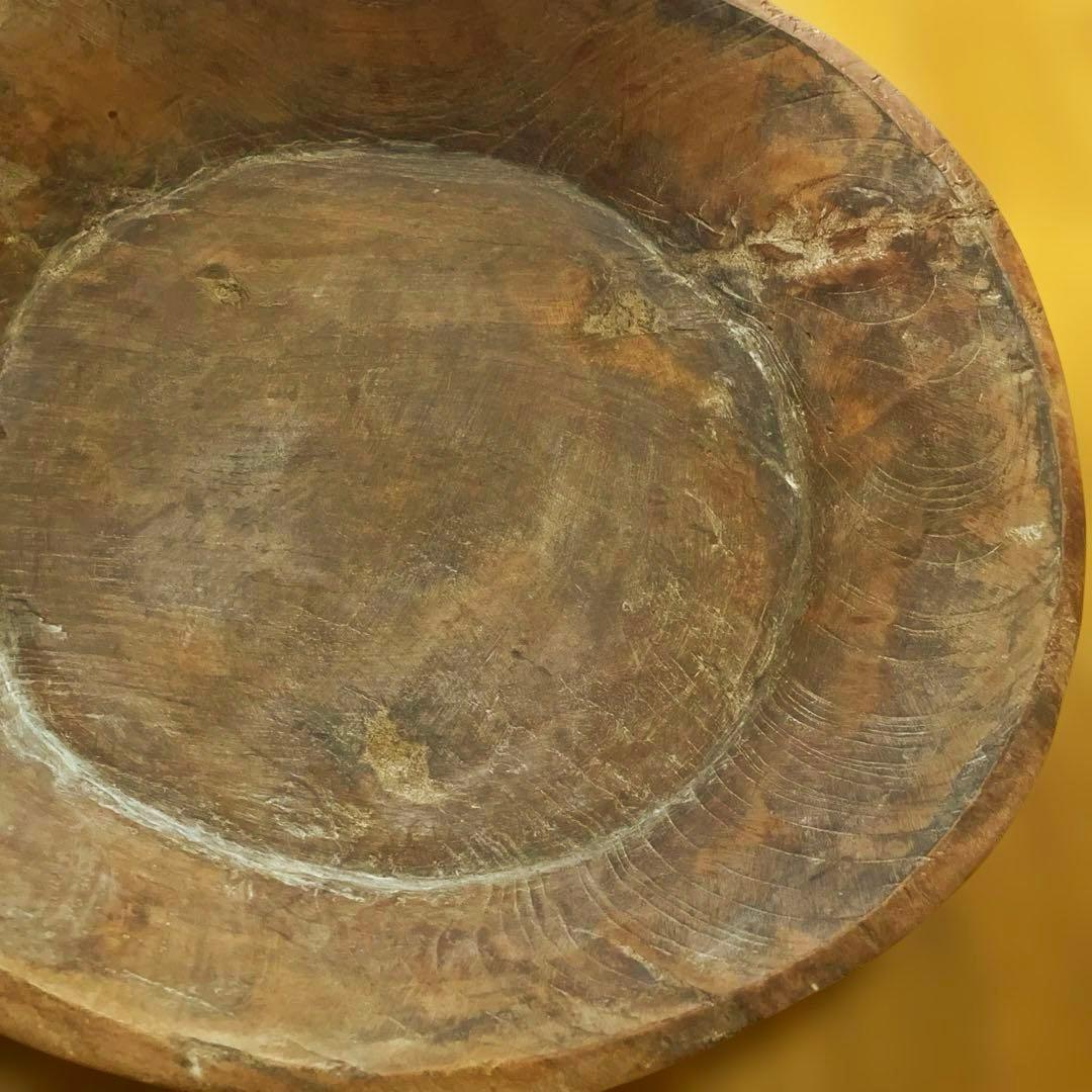 プリミティブ アンティーク ウッドボウル　トレイ　木製　ビンテージ