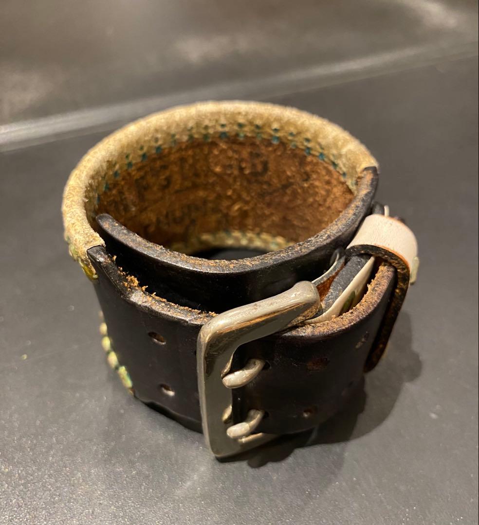 WOLF'S HEAD ウルフズヘッド　スタッズレザーブレス バングル 50mm