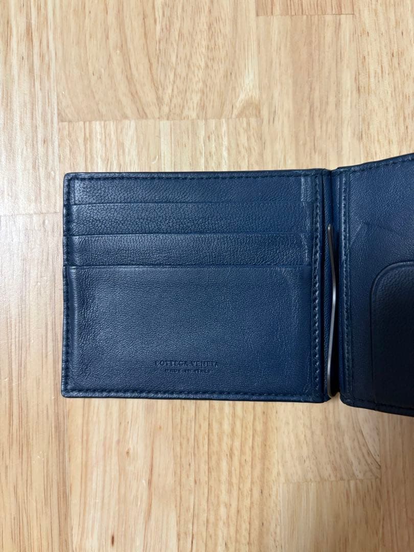 【らいき】BOTTEGA VENETA　マネークリップ　ネイビー