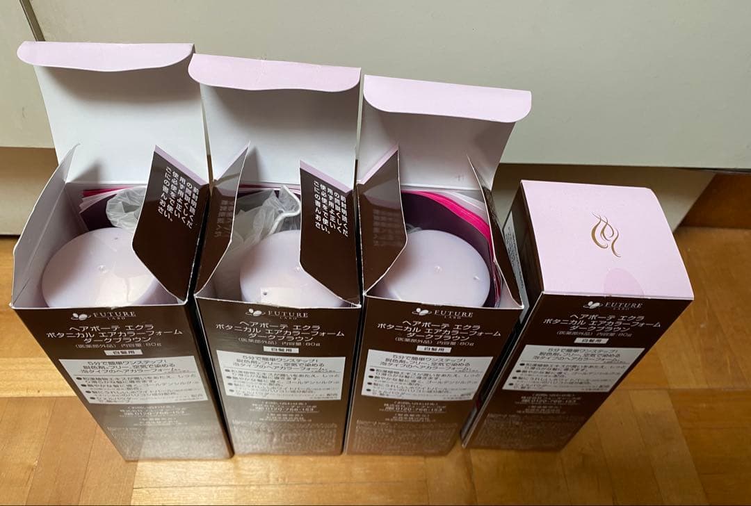 ヘアボーテ　エアカラーフォーム ダークブラウン　80g 4本