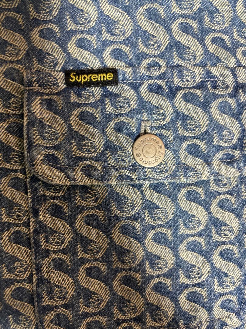 トップス Supreme Monogram Denim Shirts Blue L