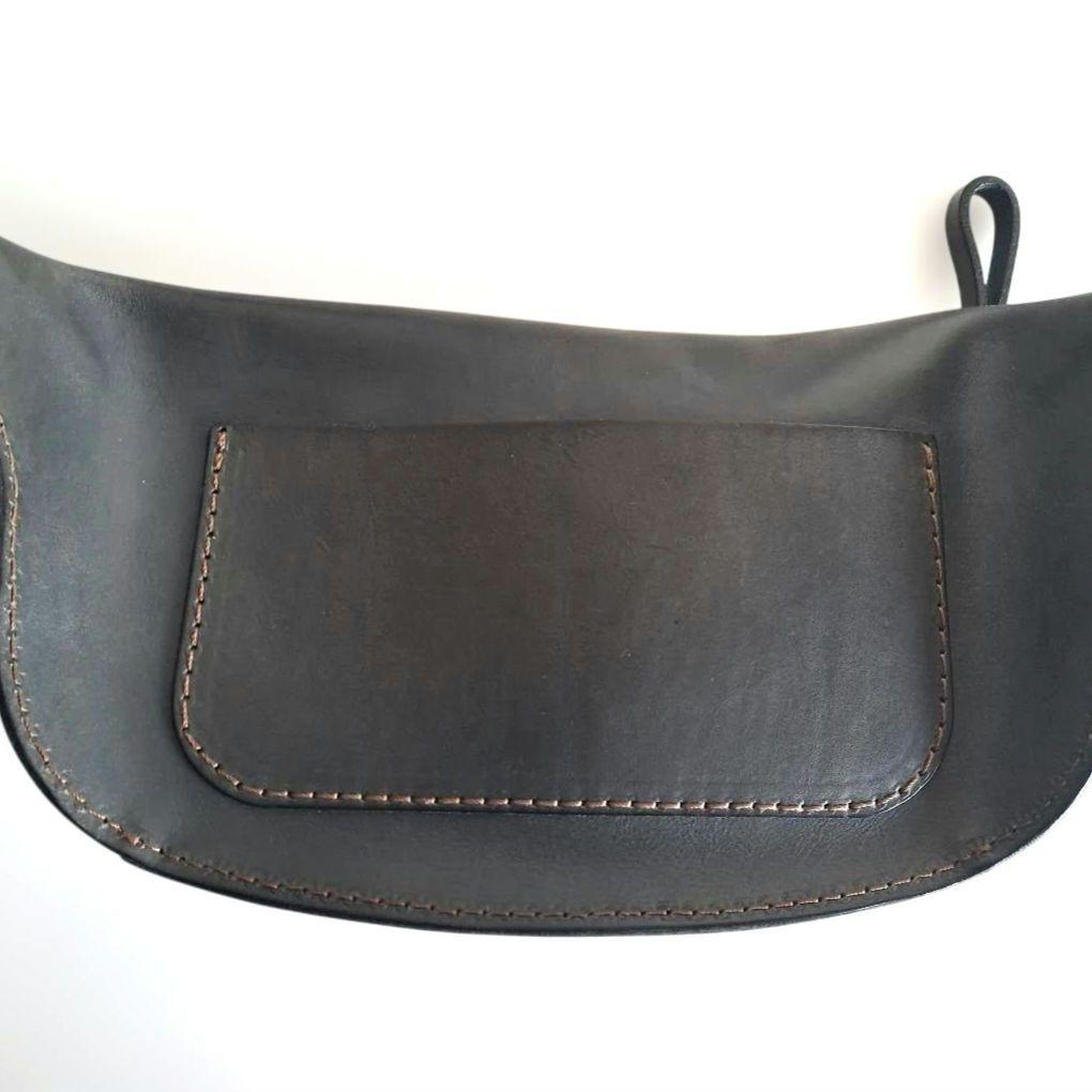 【限定色】デニムブルー　HERZ　立体マチ・ボディバッグ　F-5　ウエストバッグ