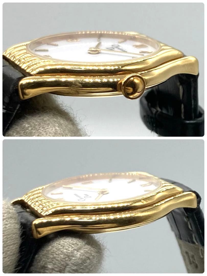 【稼働】 ディオール 腕時計 3048 クォーツ ゴールドベゼル ホワイト文字盤