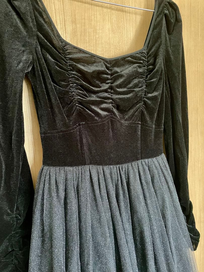 【N】 SNIDEL Chacottコラボ　ベロアチュールワンピース