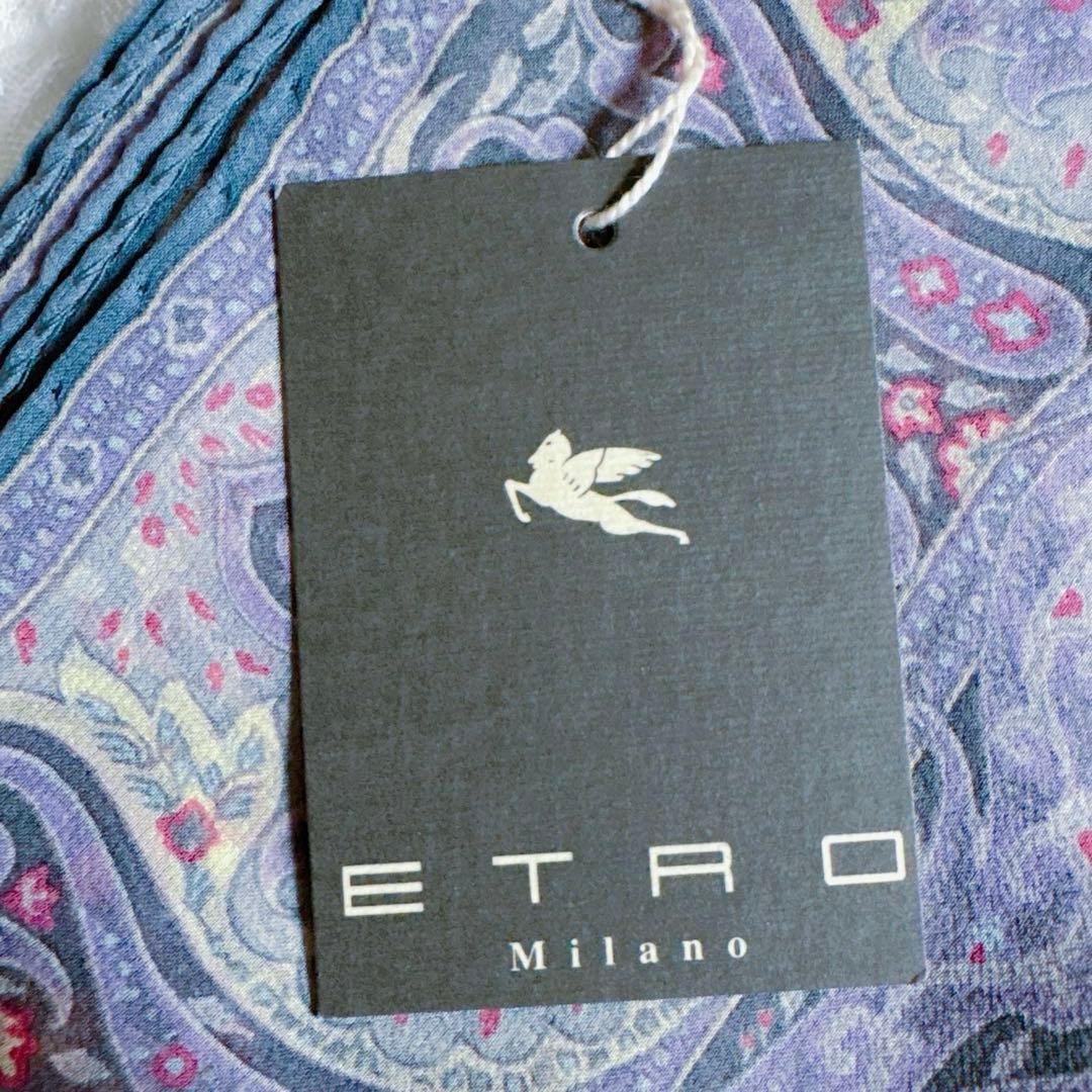 【新品】 ETRO エトロ 花柄 ペイズリー ストール シルク100%