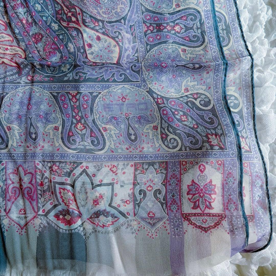【新品】 ETRO エトロ 花柄 ペイズリー ストール シルク100%