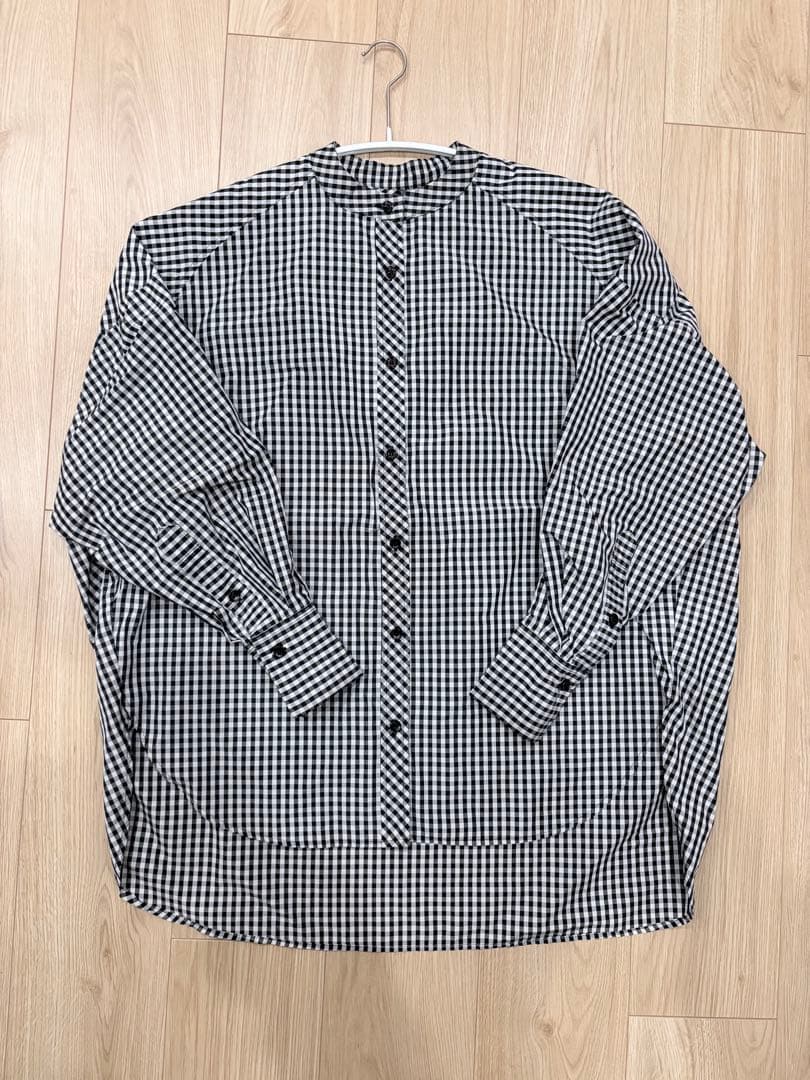 machatt ギンガムチェック　スタンドカラーオーバーシャツ