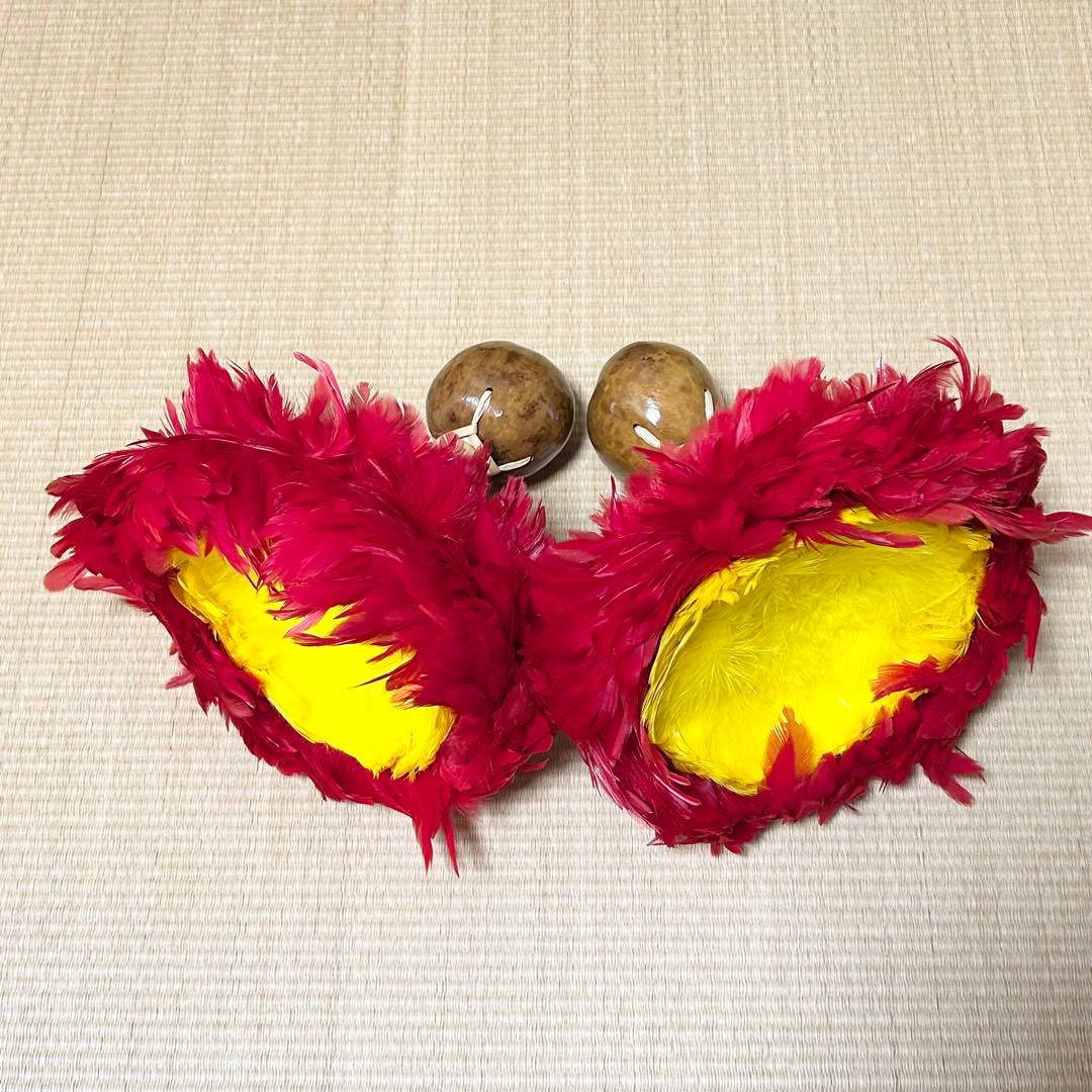 フラダンス楽器　ウリウリ　羽付き