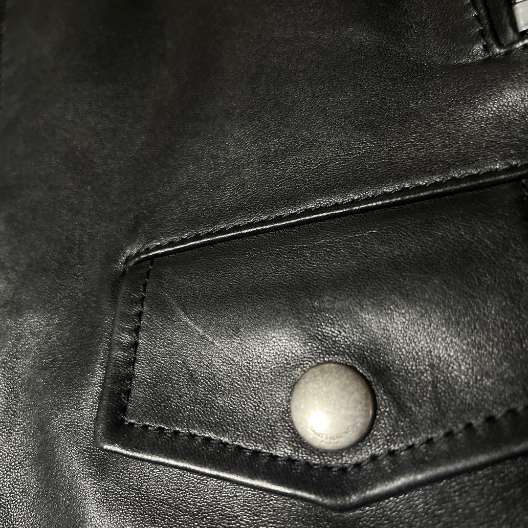 極美品⭐️サンローランパリ YSLロゴ ラムレザー ジャケット 44 超人気