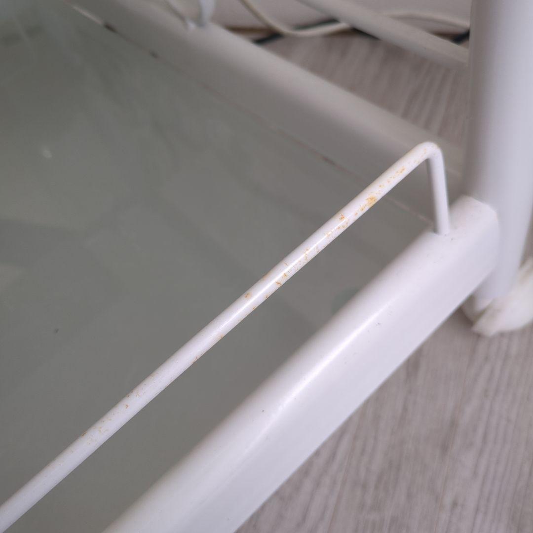 【トル】美容 ワゴン ガラス ネイル エステ まつ毛 キッチン白 ホワイト