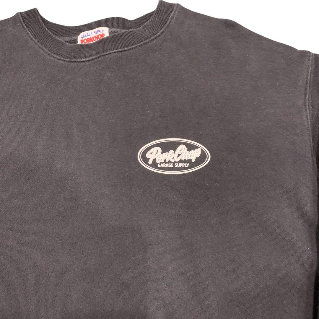 【L】ポークチョップ ガレージサプライPORKCHOPスウェット トレーナー 黒