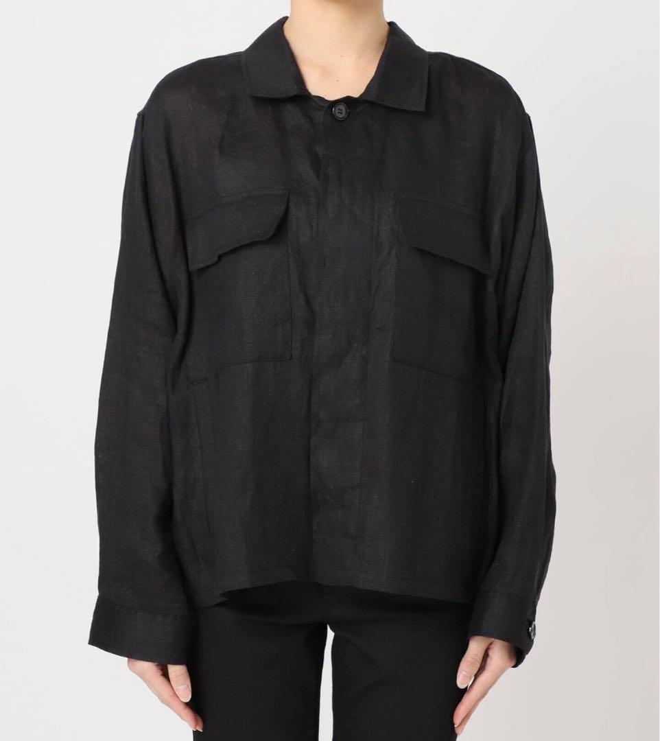 JOURNAL STANDARD リネンミリタリージャケット　黒