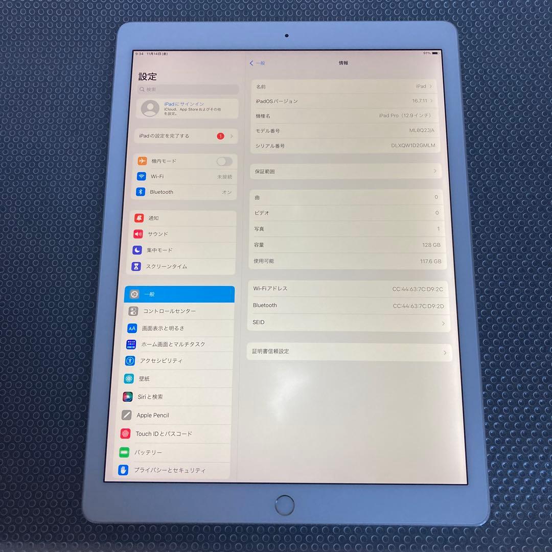 3043 外観美品☆iPad Pro 128GB 12.9インチ WIFIモデル