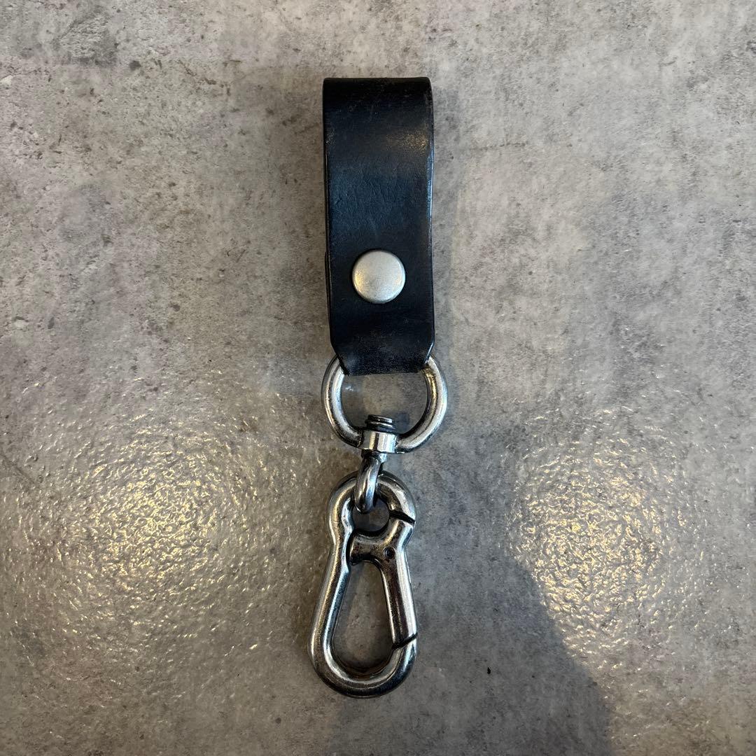 だい　イシムカタヤマ　バックラッシュ　 黒レザーキーホルダー　キーリング
