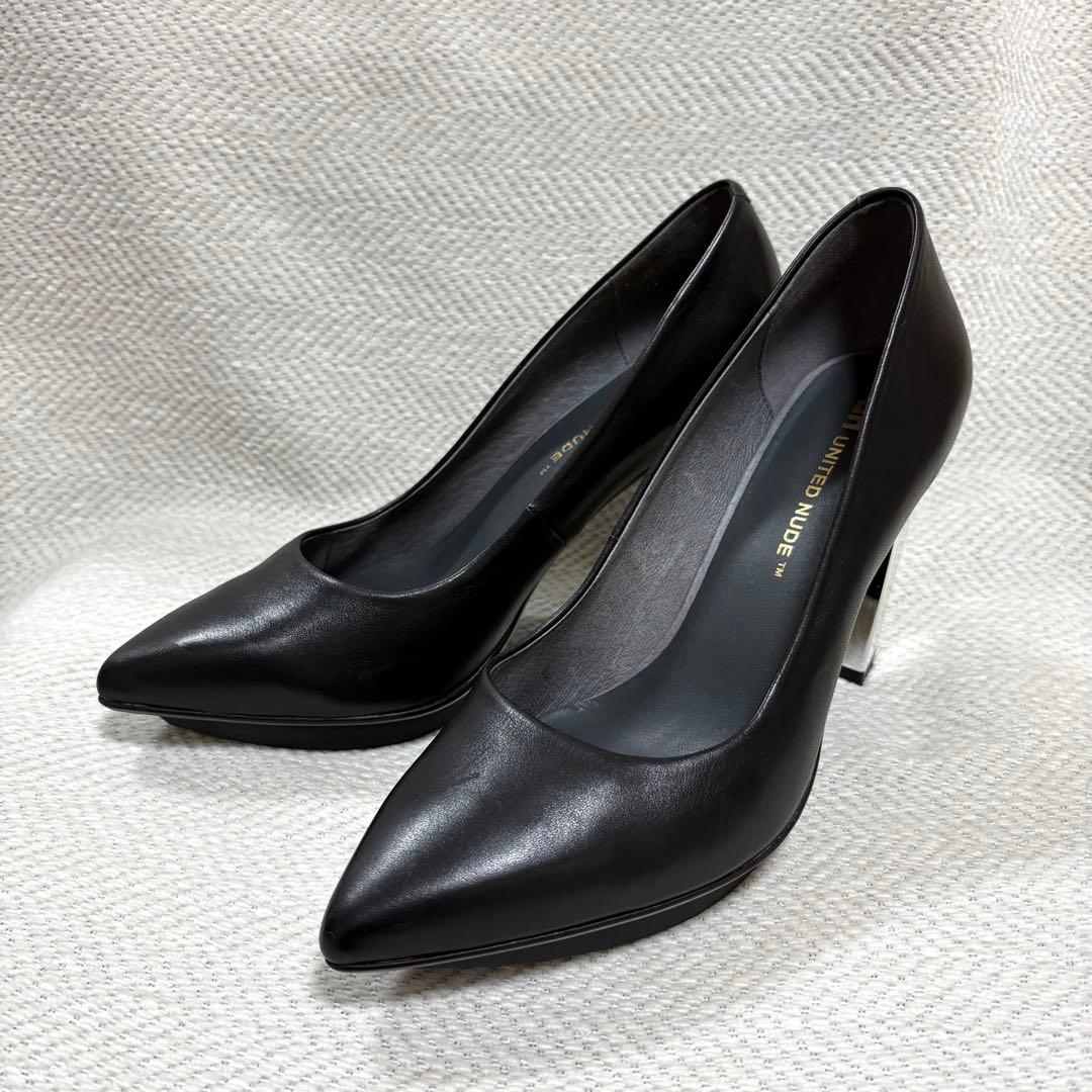 極美品 UNITED NUDE ユナイテッドヌード 本革 メタルヒール パンプス