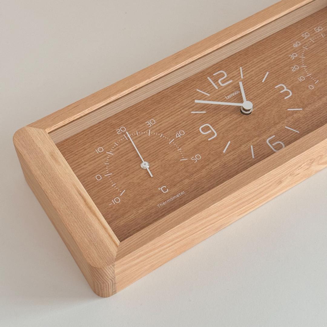 レムノス 置き時計 温湿度付き　ヨーカン