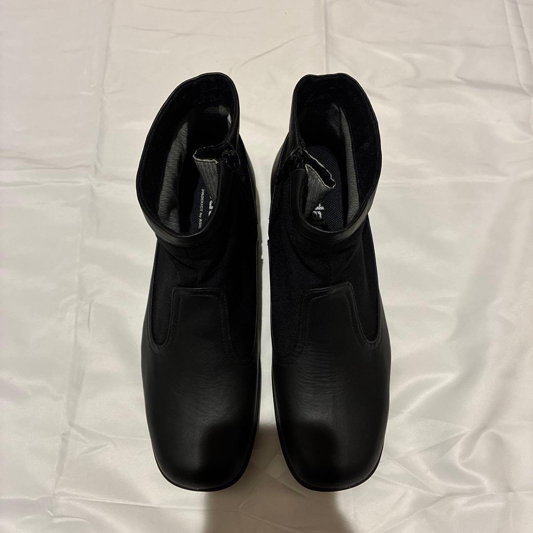 アシックス　ペダラ　ゴアテックス　ブラックレザーショートブーツ２４㎝