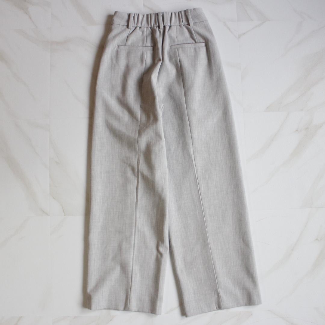 PLST セットアップスーツ XS ノーカラー パンツ グレー ウォッシャブル